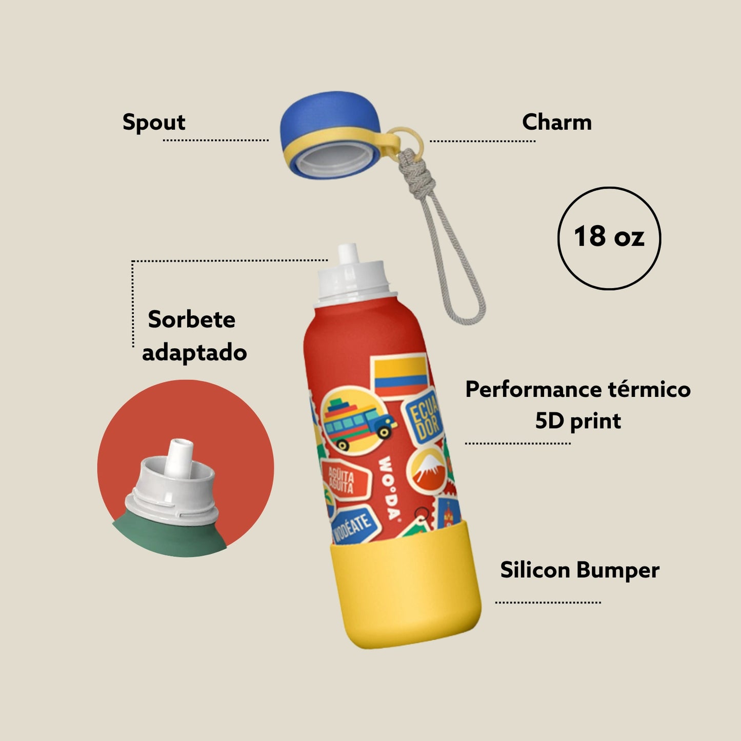 Woda Pocket 18oz (0.53L) - Flora